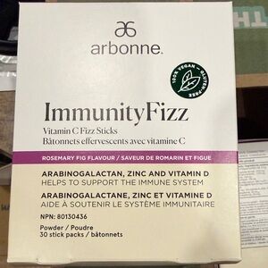 Arbonne ImmunityFizz Vitamin C Fizz Sticks - White and Purple Packaging